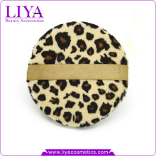 Fashion beauty tools leopard powder puff for dry powder logo accepted